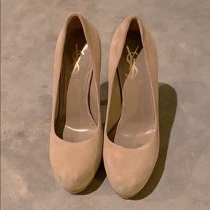 YSL nude suede heel